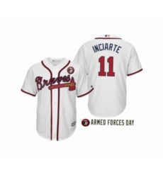 Men's 2019 Armed Forces Day #11 Ender Inciarte Atlanta Braves White Jersey