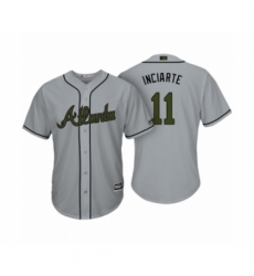 Men's Atlanta Braves #11 Ender Inciarte Gray 2017 Memorial Day Cool Base Jersey