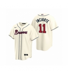 Men's Atlanta Braves #11 Ender Inciarte Nike Cream 2020 Replica Alternate Jersey