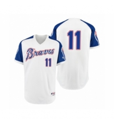Men's Braves #11 Ender Inciarte White 1974 Turn Back the Clock Authentic Jersey