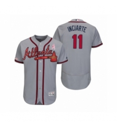 Men's Ender Inciarte Atlanta Braves #11 Gray 2019 Mothers Day Flex Base Authentic Jersey