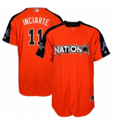 Men's Majestic Atlanta Braves #11 Ender Inciarte Replica Orange National League 2017 MLB All-Star MLB Jersey