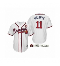 Women 2019 Armed Forces Day #11 Ender Inciarte Atlanta Braves White Jersey