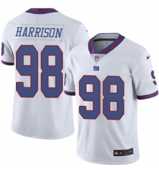 Men's Nike New York Giants #98 Damon Harrison Elite White Rush Vapor Untouchable NFL Jersey