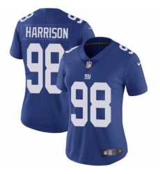 Women's Nike New York Giants #98 Damon Harrison Elite Royal Blue Team Color NFL Jersey