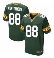 Men's Nike Green Bay Packers #88 Ty Montgomery Elite Green Team Color NFL Jersey