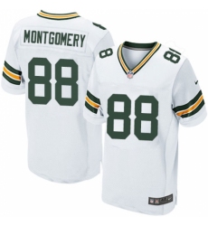 Men's Nike Green Bay Packers #88 Ty Montgomery Elite White NFL Jersey