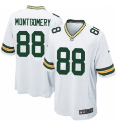 Men's Nike Green Bay Packers #88 Ty Montgomery Game White NFL Jersey