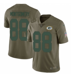 Men's Nike Green Bay Packers #88 Ty Montgomery Limited Olive 2017 Salute to Service NFL Jersey