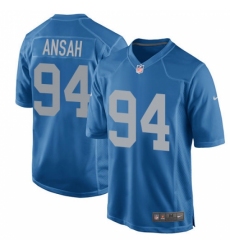Men's Nike Detroit Lions #94 Ziggy Ansah Game Blue Alternate NFL Jersey