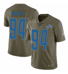 Men's Nike Detroit Lions #94 Ziggy Ansah Limited Olive 2017 Salute to Service NFL Jersey