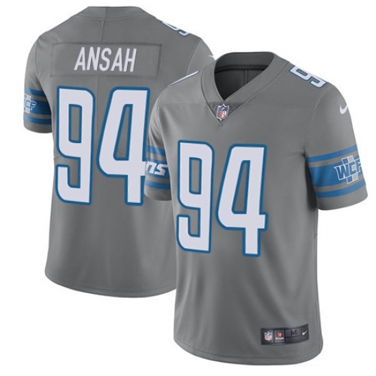 Men's Nike Detroit Lions #94 Ziggy Ansah Limited Steel Rush Vapor Untouchable NFL Jersey Men's Nike Detroit Lions #94 Ziggy Ansah Limited Steel Rush Vapor Untouchable NFL Jersey