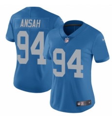 Women's Nike Detroit Lions #94 Ziggy Ansah Limited Blue Alternate Vapor Untouchable NFL Jersey