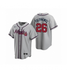Women Atlanta Braves #26 Mike Foltynewicz Nike Gray 2020 Replica Road Jersey