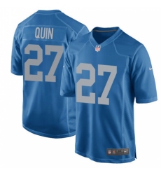 Men's Nike Detroit Lions #27 Glover Quin Game Blue Alternate NFL Jersey