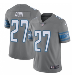 Men's Nike Detroit Lions #27 Glover Quin Limited Steel Rush Vapor Untouchable NFL Jersey