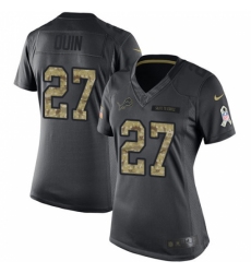 Women's Nike Detroit Lions #27 Glover Quin Limited Black 2016 Salute to Service NFL Jersey
