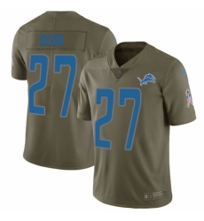 Youth Nike Detroit Lions #27 Glover Quin Limited Olive 2017 Salute to Service NFL Jersey