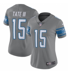 Women's Nike Detroit Lions #15 Golden Tate III Limited Steel Rush Vapor Untouchable NFL Jersey