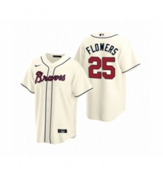 Men's Atlanta Braves #25 Tyler Flowers Nike Cream 2020 Replica Alternate Jersey