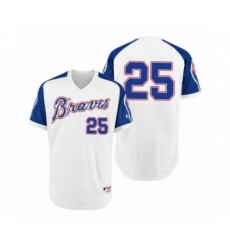 Women Braves #25 Tyler Flowers White 1974 Turn Back the Clock Authentic Jersey