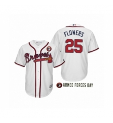 Youth 2019 Armed Forces Day Tyler Flowers #25 Atlanta Braves White Jersey