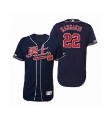 Men's 2019 Asian Heritage Month Atlanta Braves #22 Nick Markakis Navy Chinese Flex Base Jersey