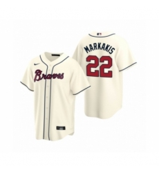 Men's Atlanta Braves #22 Nick Markakis Nike Cream 2020 Replica Alternate Jersey