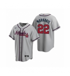 Men's Atlanta Braves #22 Nick Markakis Nike Gray 2020 Replica Road Jersey