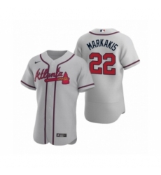 Men's Atlanta Braves #22 Nick Markakis Nike Gray Authentic 2020 Road Jersey