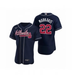 Men's Atlanta Braves #22 Nick Markakis Nike Navy Authentic 2020 Alternate Jerseys