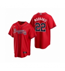 Men's Atlanta Braves #22 Nick Markakis Nike Red 2020 Replica Alternate Jersey