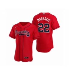 Men's Atlanta Braves #22 Nick Markakis Nike Red Authentic 2020 Alternate Jersey