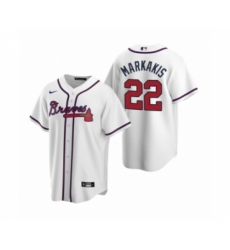 Men's Atlanta Braves #22 Nick Markakis Nike White 2020 Replica Home Jersey