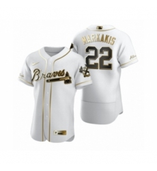 Men's Atlanta Braves #22 Nick Markakis Nike White Authentic Golden Edition Jersey