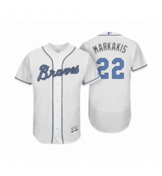 Men's Atlanta Braves #22 Nick Markakis White 2017 Fathers Day Flex Base Jersey