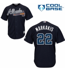 Men's Majestic Atlanta Braves #22 Nick Markakis Replica Blue Alternate Road Cool Base MLB Jersey