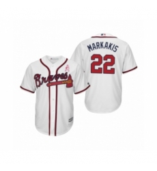 Men's Nick Markakis Atlanta Braves #22 White 2019 Mothers Day Cool Base Jersey