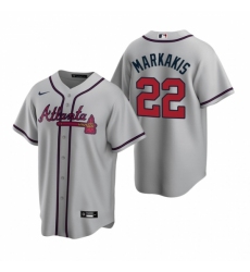 Men's Nike Atlanta Braves #22 Nick Markakis Gray Road Stitched Baseball Jersey