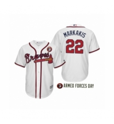 Women 2019 Armed Forces Day Nick Markakis #22 Atlanta Braves White Jersey