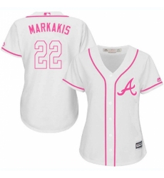 Women's Majestic Atlanta Braves #22 Nick Markakis Replica White Fashion Cool Base MLB Jersey