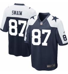 Men's Nike Dallas Cowboys #87 Geoff Swaim Game Navy Blue Throwback Alternate NFL Jersey