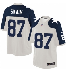 Men's Nike Dallas Cowboys #87 Geoff Swaim Limited White Throwback Alternate NFL Jersey