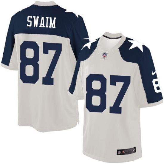 Men's Nike Dallas Cowboys #87 Geoff Swaim Limited White Throwback Alternate NFL Jersey Men's Nike Dallas Cowboys #87 Geoff Swaim Limited White Throwback Alternate NFL Jersey