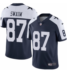 Men's Nike Dallas Cowboys #87 Geoff Swaim Navy Blue Throwback Alternate Vapor Untouchable Limited Player NFL Jersey