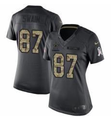 Women's Nike Dallas Cowboys #87 Geoff Swaim Limited Black 2016 Salute to Service NFL Jersey