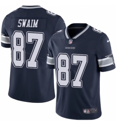 Youth Nike Dallas Cowboys #87 Geoff Swaim Navy Blue Team Color Vapor Untouchable Limited Player NFL Jersey