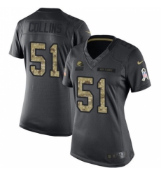 Women's Nike Cleveland Browns #51 Jamie Collins Limited Black 2016 Salute to Service NFL Jersey