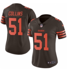 Women's Nike Cleveland Browns #51 Jamie Collins Limited Brown Rush Vapor Untouchable NFL Jersey