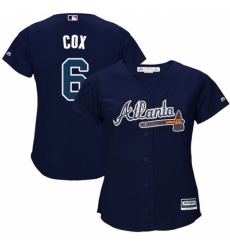 Women's Majestic Atlanta Braves #6 Bobby Cox Replica Blue Alternate Road Cool Base MLB Jersey